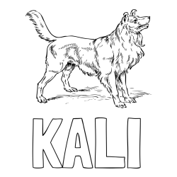KALI Coloring Page and Coloring Page of an Adorable Dog