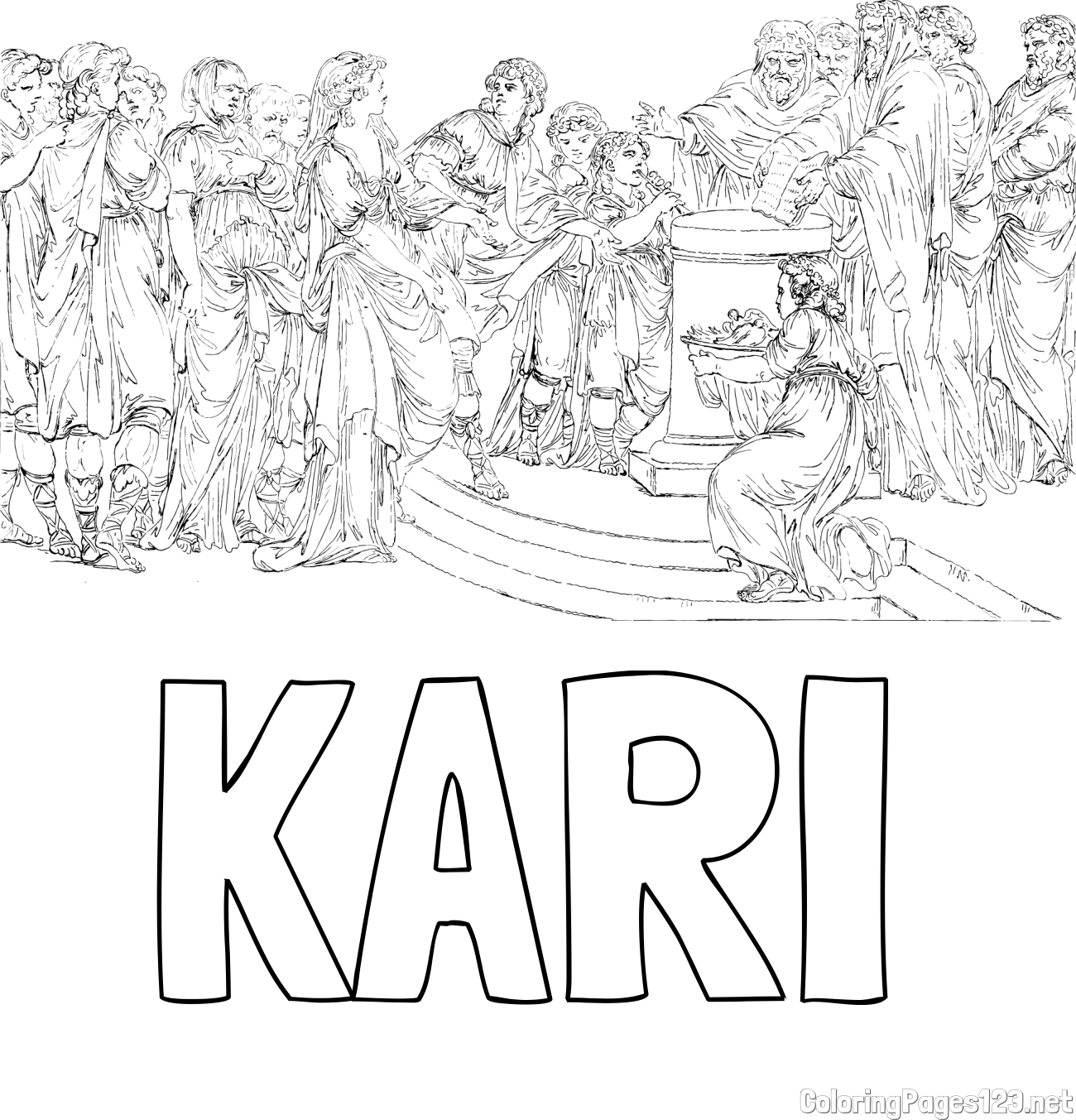 KARI Coloring Page and Adult Coloring Page of People