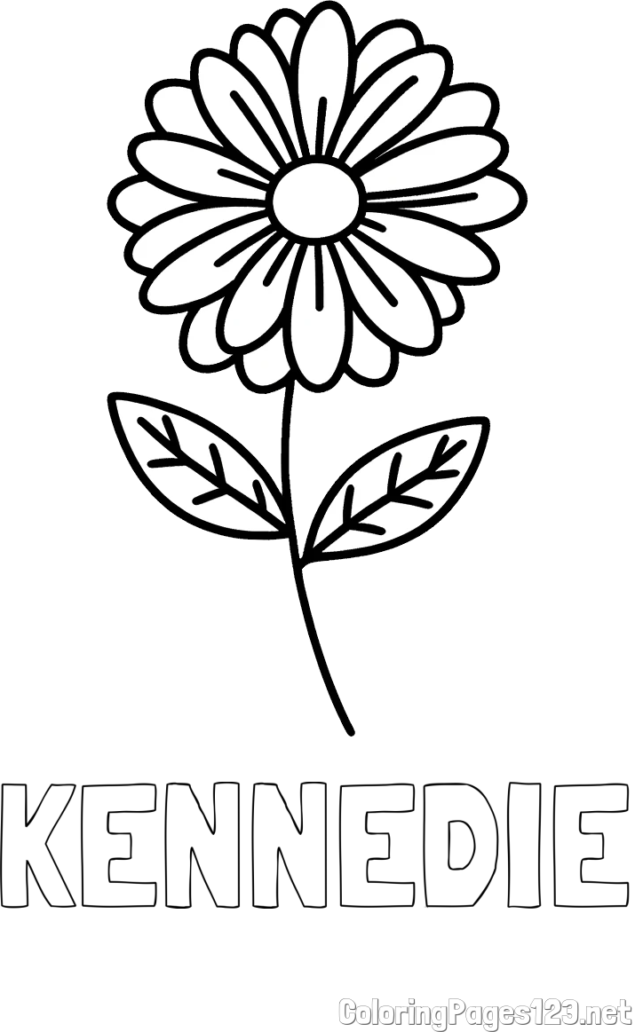 KENNEDIE Coloring Page and Flower Coloring Page