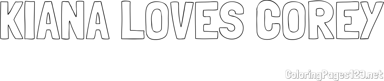 KIANA LOVES COREY Coloring Page