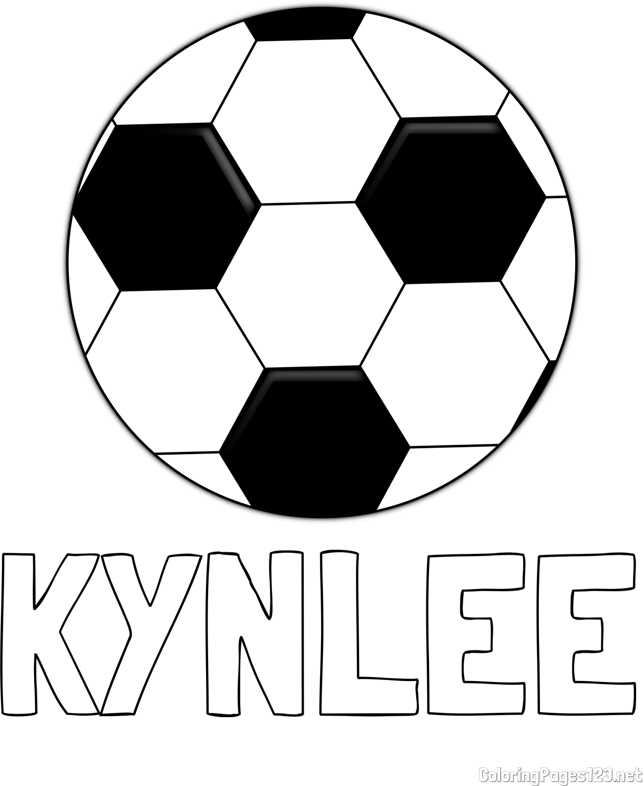 KYNLEE Coloring Page and Soccer Ball Coloring Page