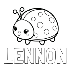 Online Created Coloring Page - LENNON Coloring Page and Smiling Ladybug Coloring Page
