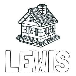 Online Created Coloring Page - LEWIS Coloring Page and LEGO House Coloring Page