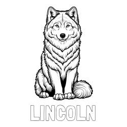 Online Created Coloring Page - LINCOLN Coloring Page and Beautiful Wolf Coloring Page