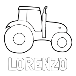 Online Created Coloring Page - LORENZO Coloring Page and Simple Tractor Coloring Page for Kids