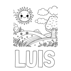 Online Created Coloring Page - LUIS Coloring Page and Sunny Nature Coloring Page