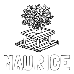 Online Created Coloring Page - MAURICE Coloring Page and Simple Flower Bouquet Coloring Page
