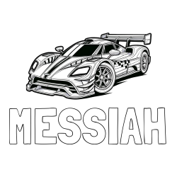Online Created Coloring Page - MESSIAH Coloring Page and Coloring Page of a Futuristic Racing Car