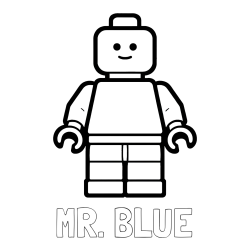 Online Created Coloring Page - MR. BLUE Coloring Page and Easy LEGO Character Coloring Page