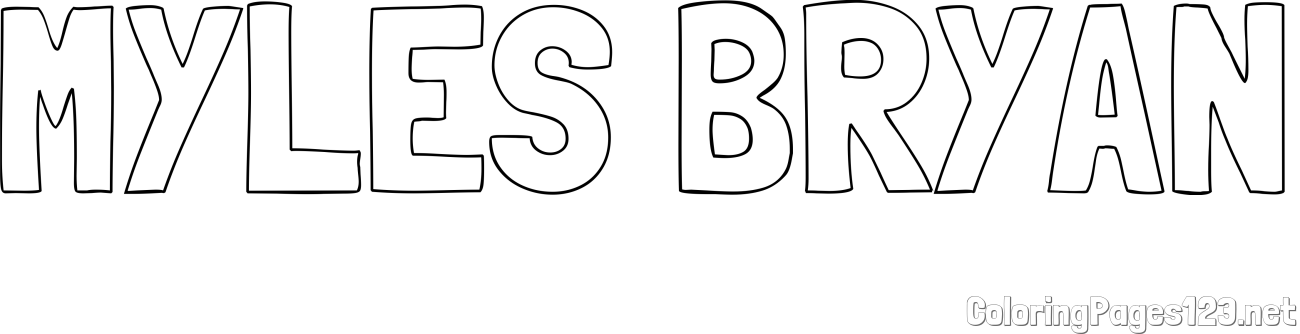 MYLES BRYAN Coloring Page