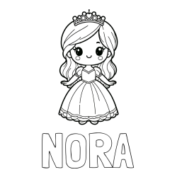 Online Created Coloring Page - NORA Coloring Page and Coloring Page of a Cute Princess