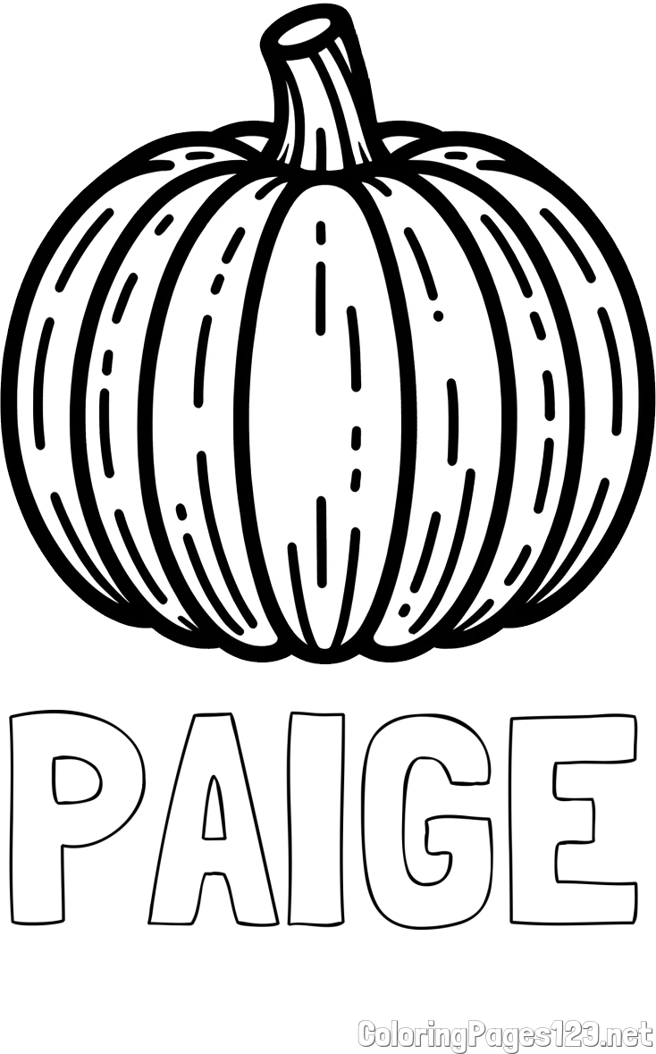 PAIGE Coloring Page and Easy Pumpkin Coloring