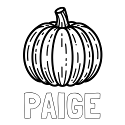 PAIGE Coloring Page and Easy Pumpkin Coloring