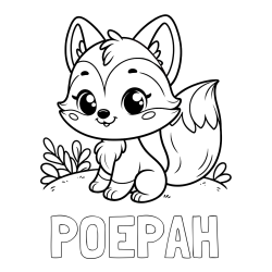 POEPAH Coloring Page and Cute Fox Coloring Page