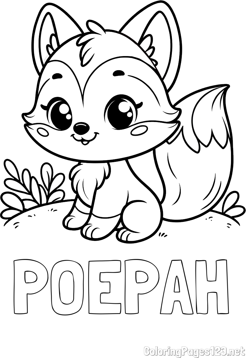POEPAH Coloring Page and Cute Fox Coloring Page