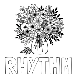 Online Created Coloring Page - RHYTHM Coloring Page and Flower Bouquet Coloring Page