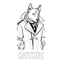 RUTHIE Coloring Page and Coloring page of Detective Dog