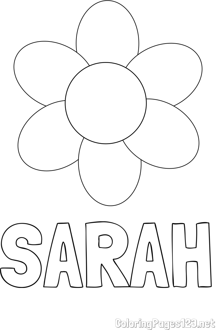 SARAH Coloring Page and Simple Bloom Coloring Page