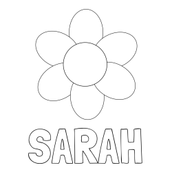 Online Created Coloring Page - SARAH Coloring Page and Simple Bloom Coloring Page