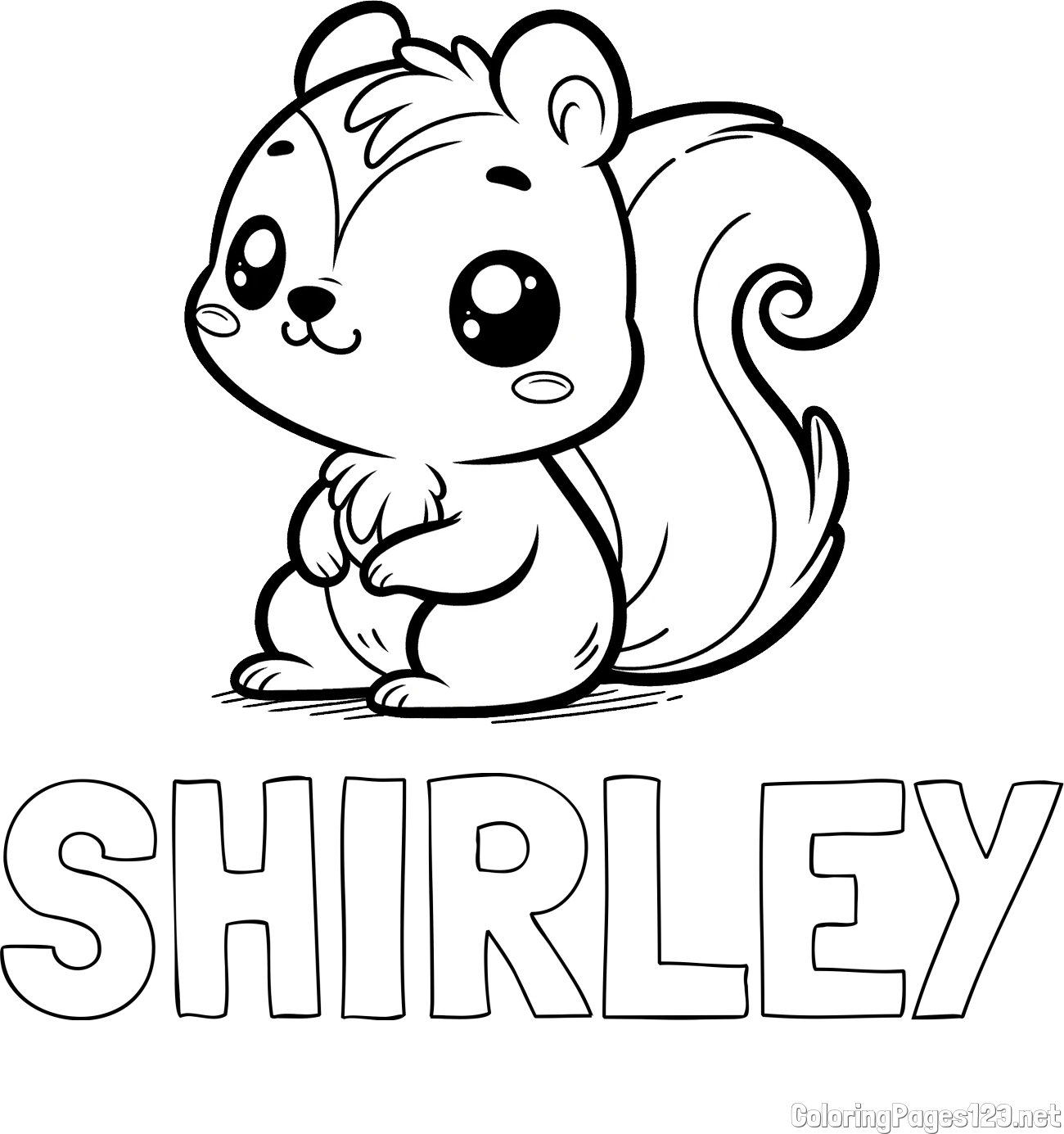 SHIRLEY Coloring Page and Coloring Page of Cute Squirtle
