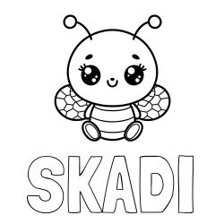Online Created Coloring Page - SKADI Coloring Page and Children's Coloring Page of a Cute Bee