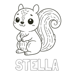 Online Created Coloring Page - STELLA Coloring Page and Easy Coloring Page of a Cute Squirrel