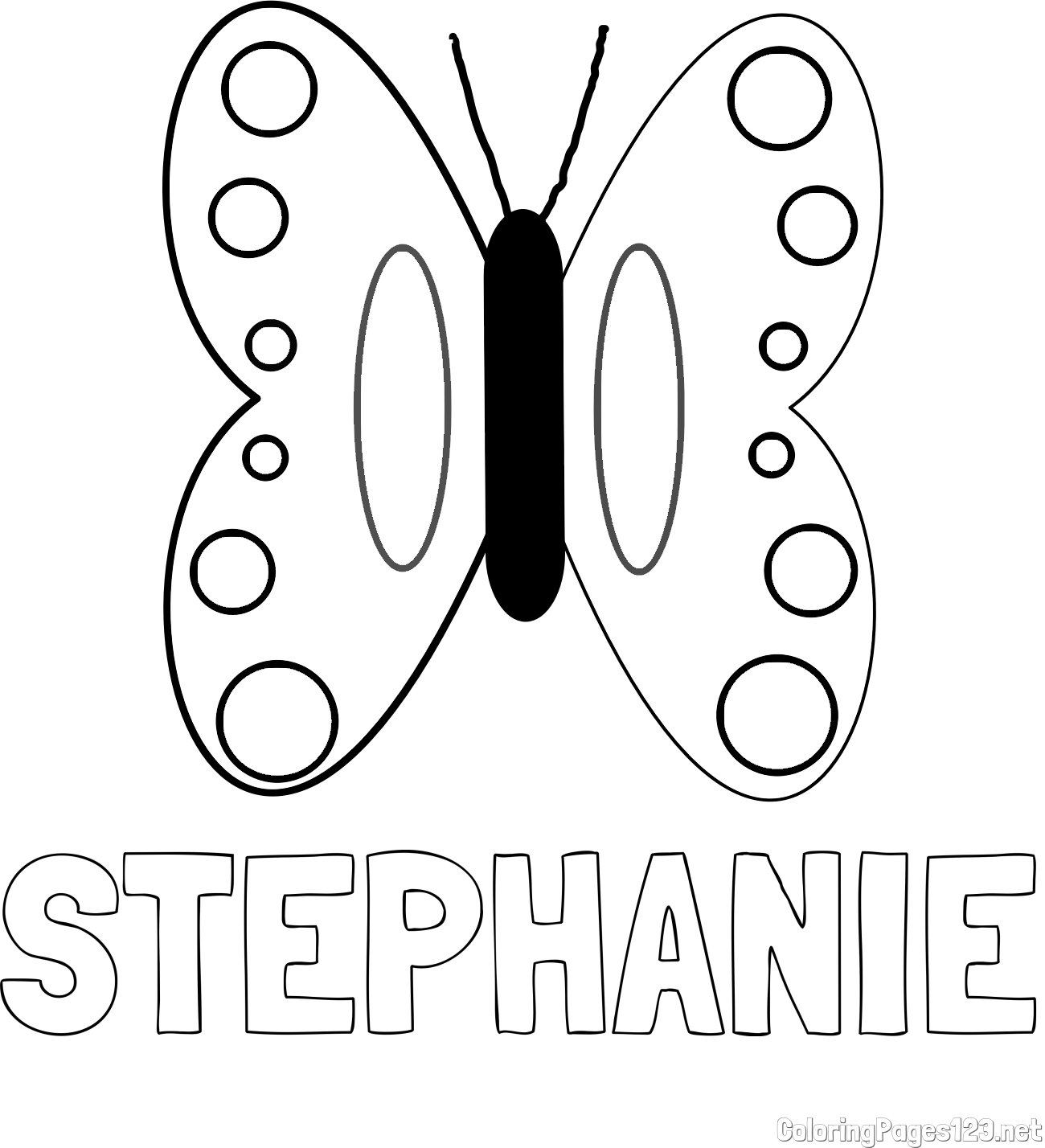 STEPHANIE Coloring Page and Easy Butterfly Coloring Page