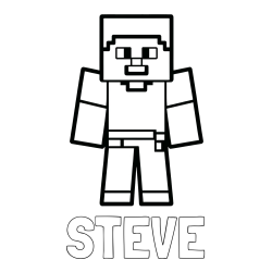 Online Created Coloring Page - STEVE Coloring Page and Minecraft Steve Coloring Page