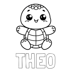 Online Created Coloring Page - THEO Coloring Page and Easy Coloring Page of Turtle