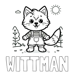 Online Created Coloring Page - WITTMAN Coloring Page and Cute Wolf Coloring Page