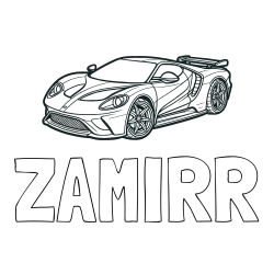 Online Created Coloring Page - ZAMIRR Coloring Page and Coloring Page of a Fast Sport's Car