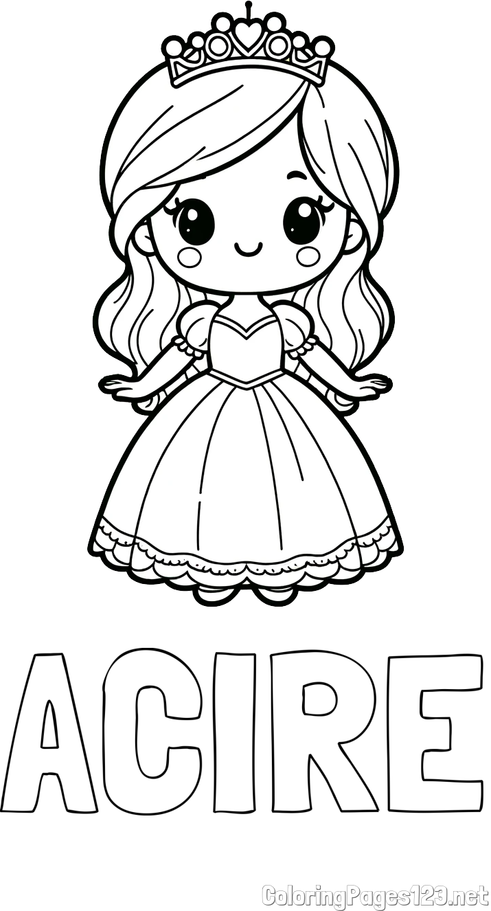 ACIRE Coloring Page and Coloring Page of a Cute Princess