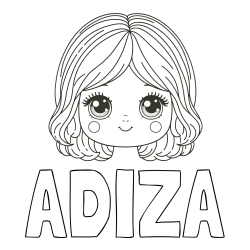 Online Created Coloring Page - ADIZA Coloring Page and Cute Girl Face Coloring Page