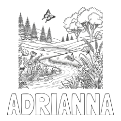 ADRIANNA Coloring Page and Summer Nature Coloring Page