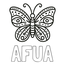 Online Created Coloring Page - AFUA Coloring Page and Butterfly Coloring Page (Simple)