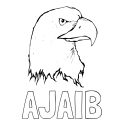 Online Created Coloring Page - AJAIB Coloring Page and American Bald Eagle Head Coloring Page