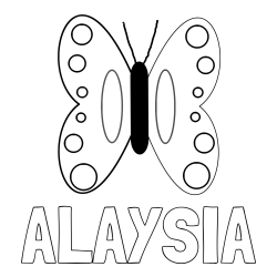 ALAYSIA Coloring Page and Easy Butterfly Coloring Page
