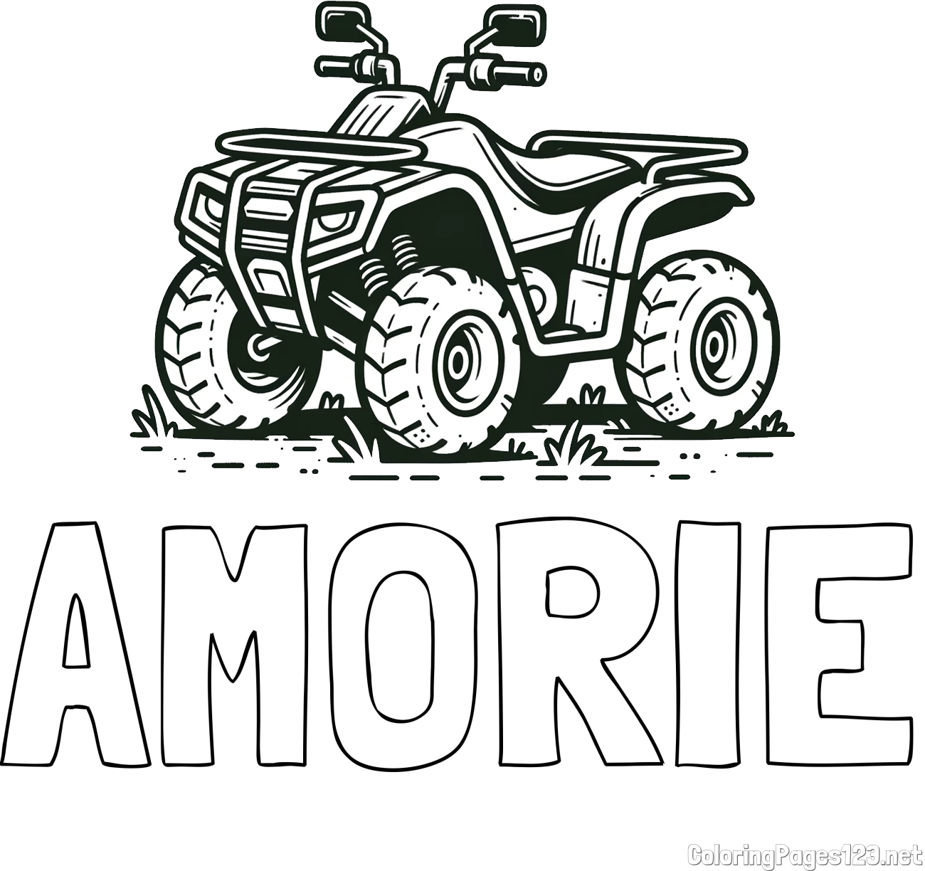 AMORIE Coloring Page and Four-Wheeler Coloring Page