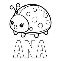 Online Created Coloring Page - ANA Coloring Page and Smiling Ladybug Coloring Page