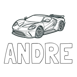 Online Created Coloring Page - ANDRE Coloring Page and Coloring Page of a Fast Sport's Car