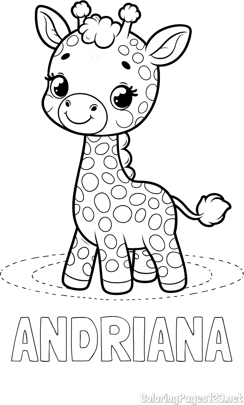 ANDRIANA Coloring Page and Playful Giraffe Coloring Page