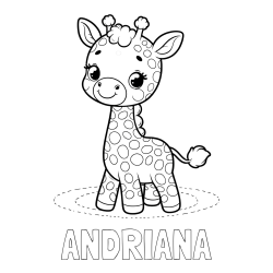 Online Created Coloring Page - ANDRIANA Coloring Page and Playful Giraffe Coloring Page