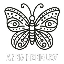 Online Created Coloring Page - ANNA HENDLEY Coloring Page and Butterfly Coloring Page (Simple)