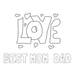 Online Created Coloring Page - BEST MOM  DAD Coloring Page and Coloring Page of LOVE ❤❤😍