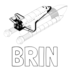 Online Created Coloring Page - BRIN Coloring Page and Space Shuttle Discovery Coloring Page