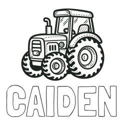 Online Created Coloring Page - CAIDEN Coloring Page and Beautiful Tractor Coloring Page