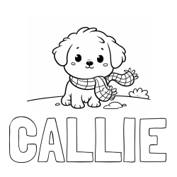 Online Created Coloring Page - CALLIE Coloring Page and Coloring Page of an Adorable Puppy