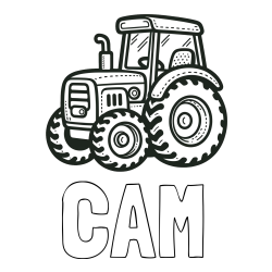 CAM Coloring Page and Beautiful Tractor Coloring Page