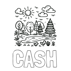 Online Created Coloring Page - CASH Coloring Page and Summer Coloring Page - Pond, Ducks and Forest