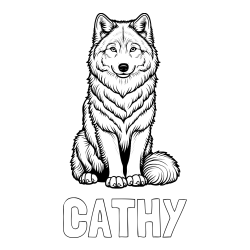 Online Created Coloring Page - CATHY Coloring Page and Beautiful Wolf Coloring Page